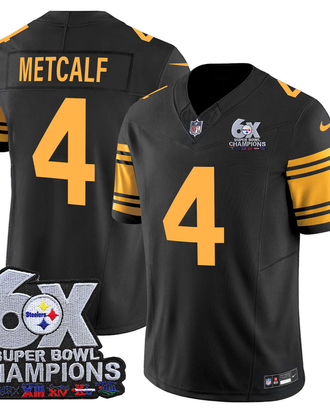 Men's Pittsburgh Steelers 6-Time Champions Patch Vapor Limited Jersey - All Stitched