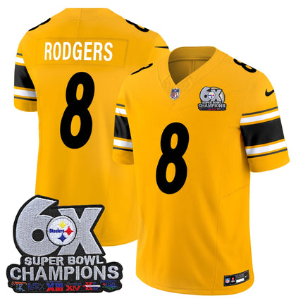 Men's Pittsburgh Steelers 6-Time Champions Patch Vapor Limited Jersey - All Stitched