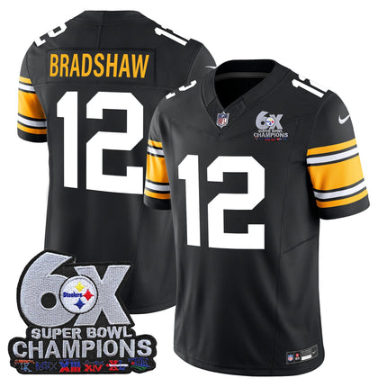Men's Pittsburgh Steelers 6-Time Champions Patch Vapor Limited Jersey - All Stitched