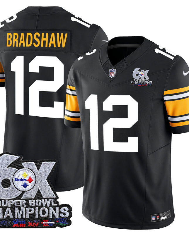 Men's Pittsburgh Steelers 6-Time Champions Patch Vapor Limited Jersey - All Stitched