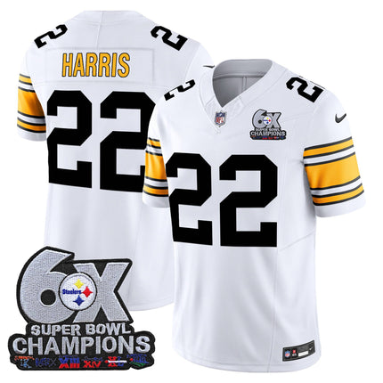 Men's Pittsburgh Steelers 6-Time Champions Patch Vapor Limited Jersey - All Stitched