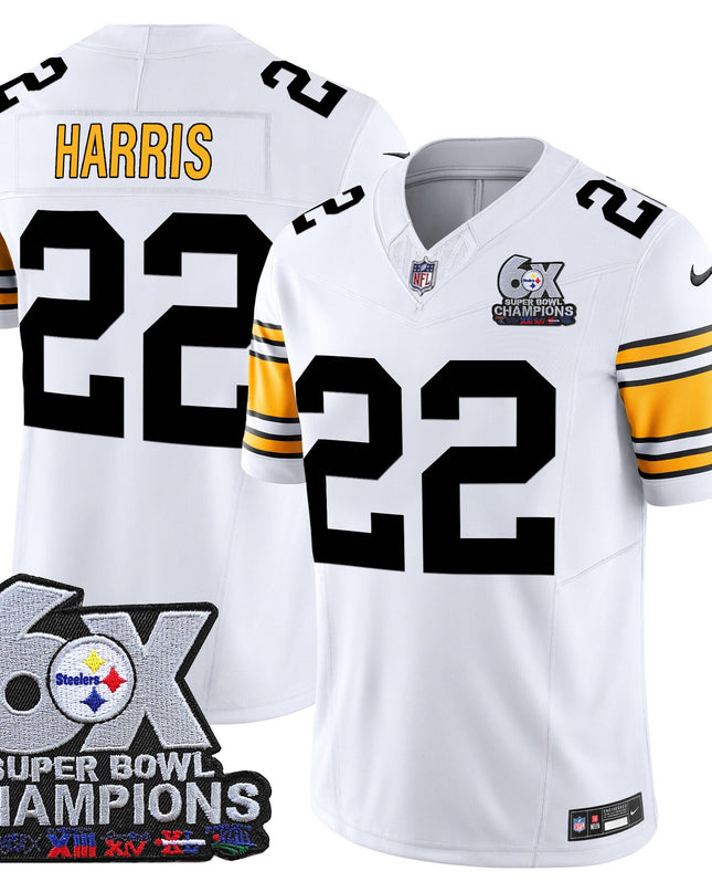Men's Pittsburgh Steelers 6-Time Champions Patch Vapor Limited Jersey - All Stitched