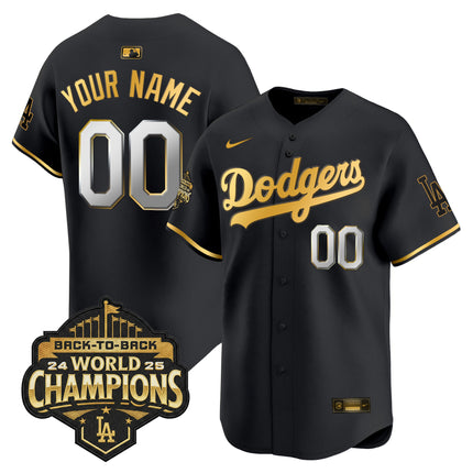 Dodgers 2025 Back-To-Back Champions Vapor Premier Limited Custom Jersey - All Stitched