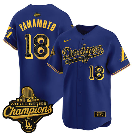 Men's Dodgers 2025 World Series Champions Mamba Vapor Premier Limited Jersey - All Stitched