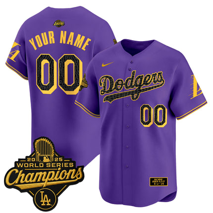 Dodgers 2025 World Series Champions Mamba Vapor Premier Limited Custom Jersey - All Stitched