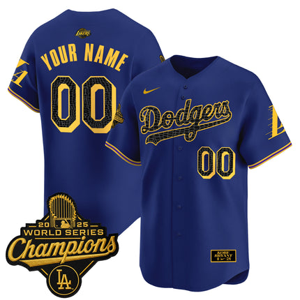 Dodgers 2025 World Series Champions Mamba Vapor Premier Limited Custom Jersey - All Stitched