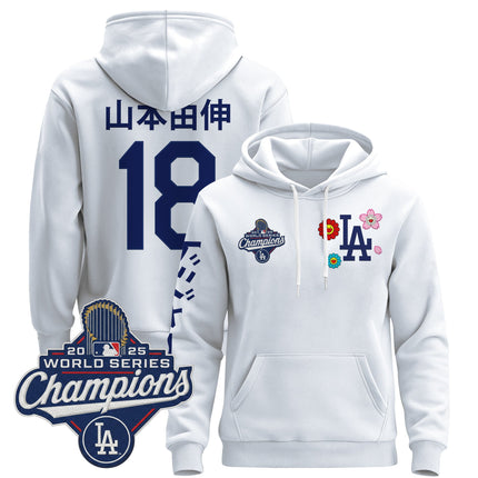 Men's Los Angeles Dodgers x Takashi Murakami Pullover Hoodie - 2025 World Series Champions Patch - Stitched