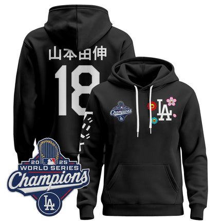Men's Los Angeles Dodgers x Takashi Murakami Pullover Hoodie - 2025 World Series Champions Patch - Stitched