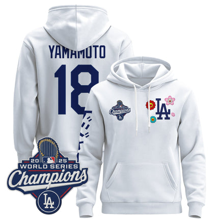 Men's Los Angeles Dodgers x Takashi Murakami Pullover Hoodie - 2025 World Series Champions Patch - Stitched