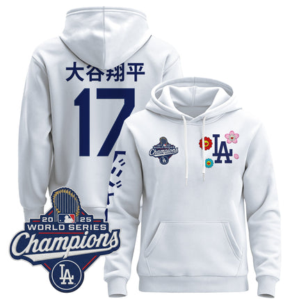 Men's Los Angeles Dodgers x Takashi Murakami Pullover Hoodie - 2025 World Series Champions Patch - Stitched