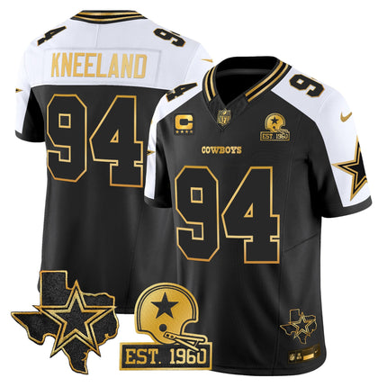 Men's Dallas Cowboys Est. 1960 & Texas Patch Gold Vapor Limited Jersey - All Stitched