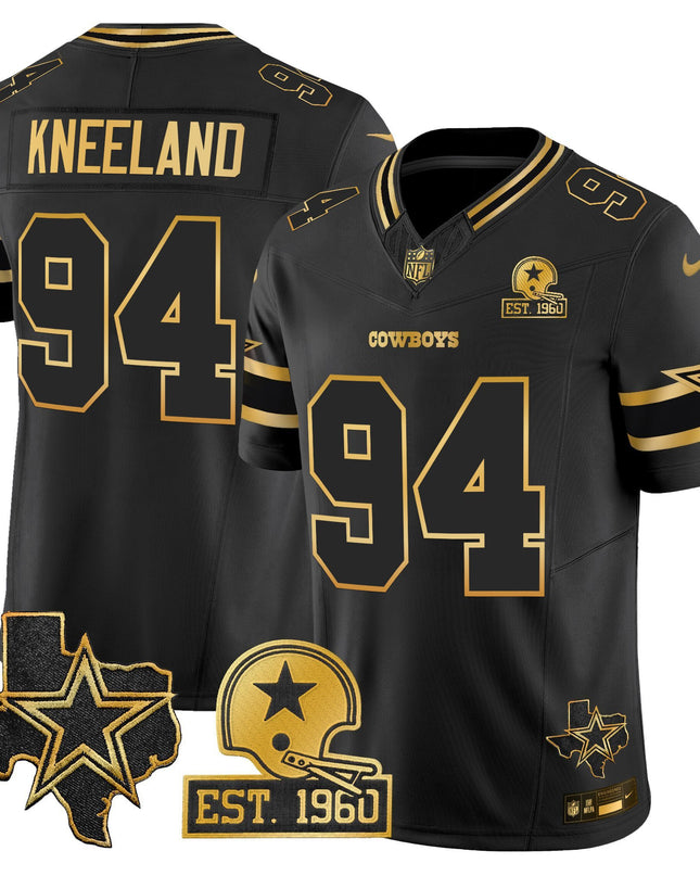 Men's Dallas Cowboys Est. 1960 & Texas Patch Gold Vapor Limited Jersey - All Stitched