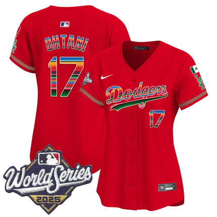 Women's Dodgers Mexico 2025 World Series Vapor Premier Limited Jersey - All Stitched
