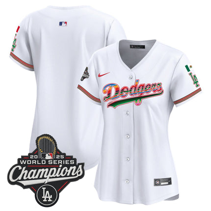 Women's Dodgers Mexico 2025 World Series Champions Vapor Premier Limited Jersey - All Stitched