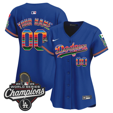 Dodgers Mexico 2025 World Series Champions Vapor Premier Limited Custom Jersey - All Stitched