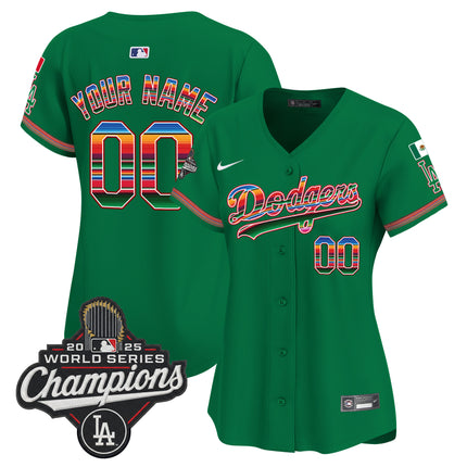 Dodgers Mexico 2025 World Series Champions Vapor Premier Limited Custom Jersey - All Stitched