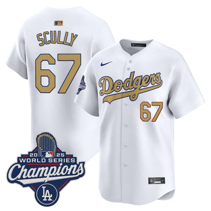 Dodgers 2025 World Series Champions Gold Vapor Premier Limited Jersey - All Stitched