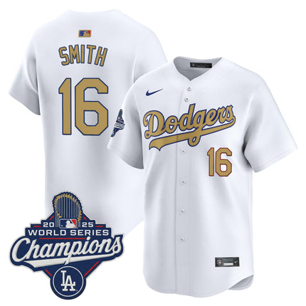 Dodgers 2025 World Series Champions Gold Vapor Premier Limited Jersey - All Stitched