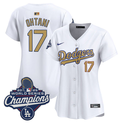 Dodgers 2025 World Series Champions Gold Vapor Premier Limited Jersey - All Stitched