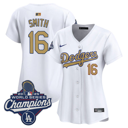 Dodgers 2025 World Series Champions Gold Vapor Premier Limited Jersey - All Stitched