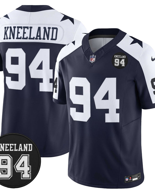 Men's Dallas Cowboys #94 Marshawn Kneeland Memorial Patch Vapor Limited Jersey - All Stitched