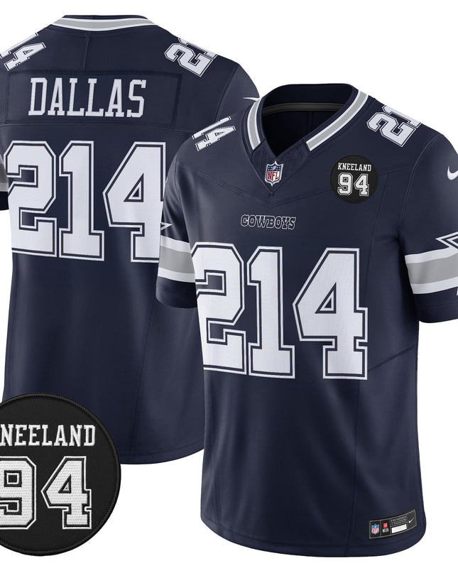 Men's Dallas Cowboys #94 Marshawn Kneeland Memorial Patch Vapor Limited Jersey - All Stitched