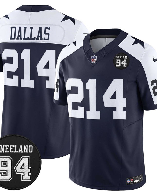 Men's Dallas Cowboys #94 Marshawn Kneeland Memorial Patch Vapor Limited Jersey - All Stitched
