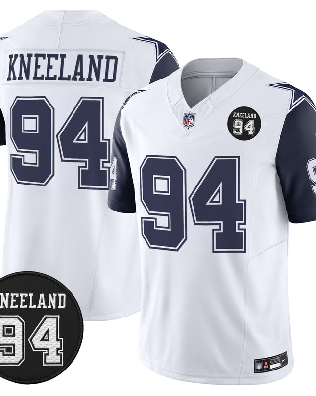 Men's Dallas Cowboys #94 Marshawn Kneeland Memorial Patch Vapor Limited Jersey - All Stitched
