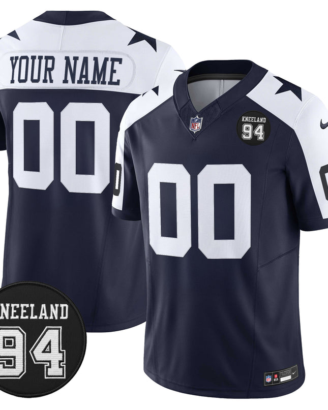 Dallas Cowboys #94 Marshawn Kneeland Memorial Patch Vapor Limited Custom Jersey - All Stitched
