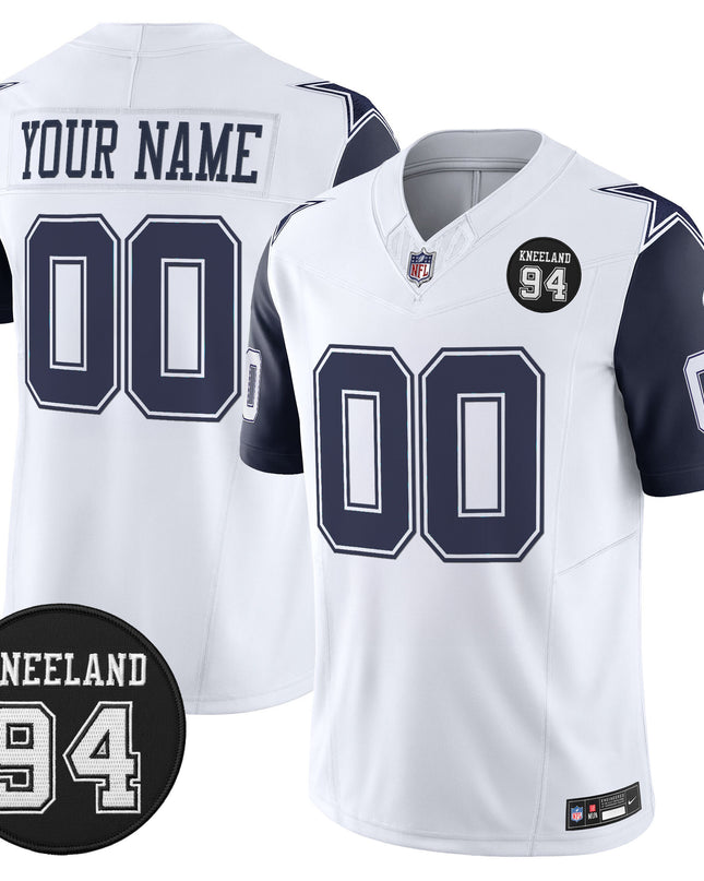 Dallas Cowboys #94 Marshawn Kneeland Memorial Patch Vapor Limited Custom Jersey - All Stitched