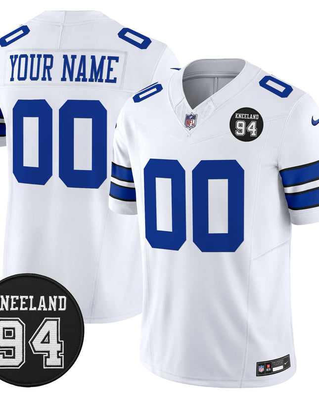 Dallas Cowboys #94 Marshawn Kneeland Memorial Patch Vapor Limited Custom Jersey - All Stitched