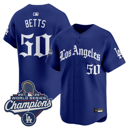 Men's Dodgers 2025 World Series Champions Vapor Premier Limited Jersey V2 - LA Gothic Edition - All Stitched