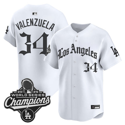 Men's Dodgers 2025 World Series Champions Vapor Premier Limited Jersey V2 - LA Gothic Edition - All Stitched