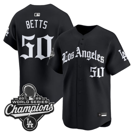 Men's Dodgers 2025 World Series Champions Vapor Premier Limited Jersey V2 - LA Gothic Edition - All Stitched