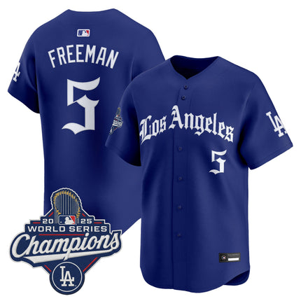 Men's Dodgers 2025 World Series Champions Vapor Premier Limited Jersey V2 - LA Gothic Edition - All Stitched