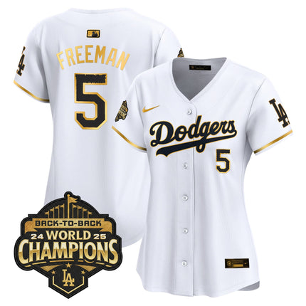 Women's Dodgers 2025 Back-To-Back Champions Vapor Premier Limited Jersey - All Stitched