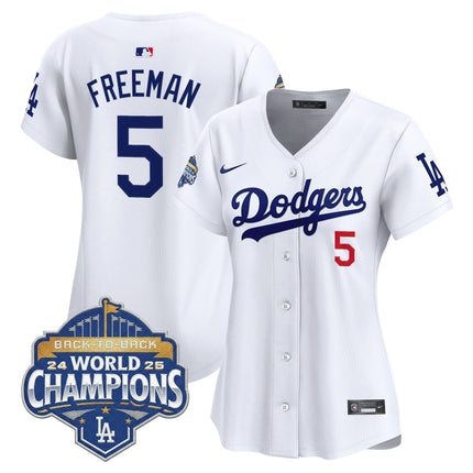 Women's Dodgers 2025 Back-To-Back Champions Vapor Premier Limited Jersey - All Stitched