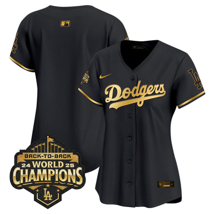 Women's Dodgers 2025 Back-To-Back Champions Vapor Premier Limited Jersey - All Stitched