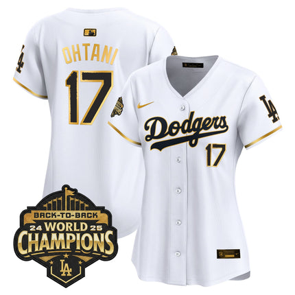 Women's Dodgers 2025 Back-To-Back Champions Vapor Premier Limited Jersey - All Stitched