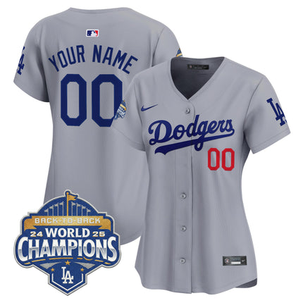 Dodgers 2025 Back-To-Back Champions Vapor Premier Limited Custom Jersey - All Stitched