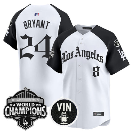Men's Dodgers 2025 Back-To-Back Champions Vapor Premier Limited Jersey - LA Gothic Edition - All Stitched