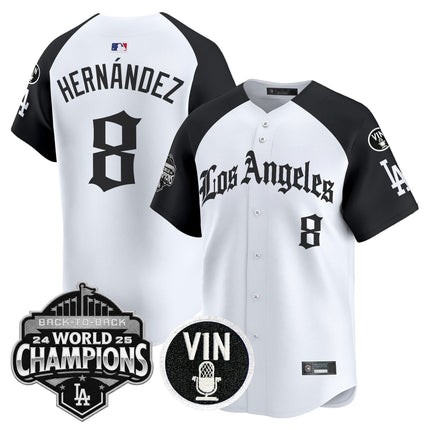 Men's Dodgers 2025 Back-To-Back Champions Vapor Premier Limited Jersey - LA Gothic Edition - All Stitched