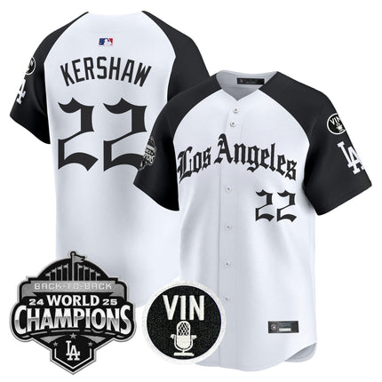 Men's Dodgers 2025 Back-To-Back Champions Vapor Premier Limited Jersey - LA Gothic Edition - All Stitched