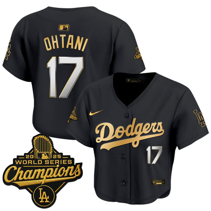 Women's Dodgers 2025 World Series Champions Crop Top Baseball Jersey - All Stitched