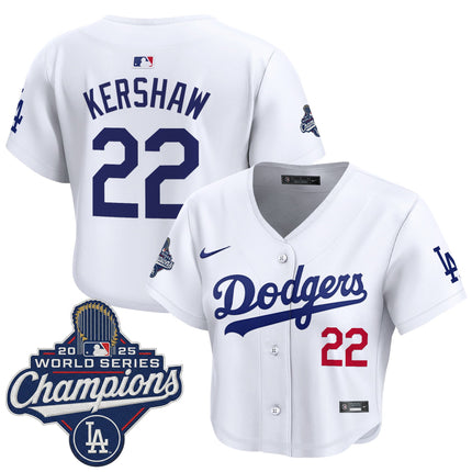 Women's Dodgers 2025 World Series Champions Crop Top Baseball Jersey - All Stitched