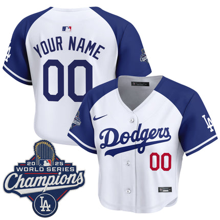Dodgers 2025 World Series Champions Crop Top Baseball Custom Jersey - All Stitched