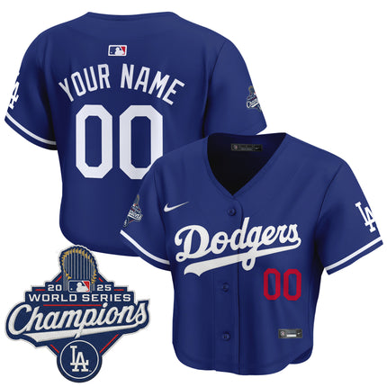 Dodgers 2025 World Series Champions Crop Top Baseball Custom Jersey - All Stitched