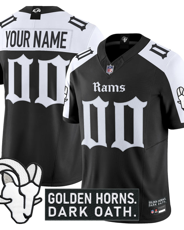 Los Angeles Rams 'Gothic Horns Reforged Edition' Vapor Limited Custom Jersey - All Stitched