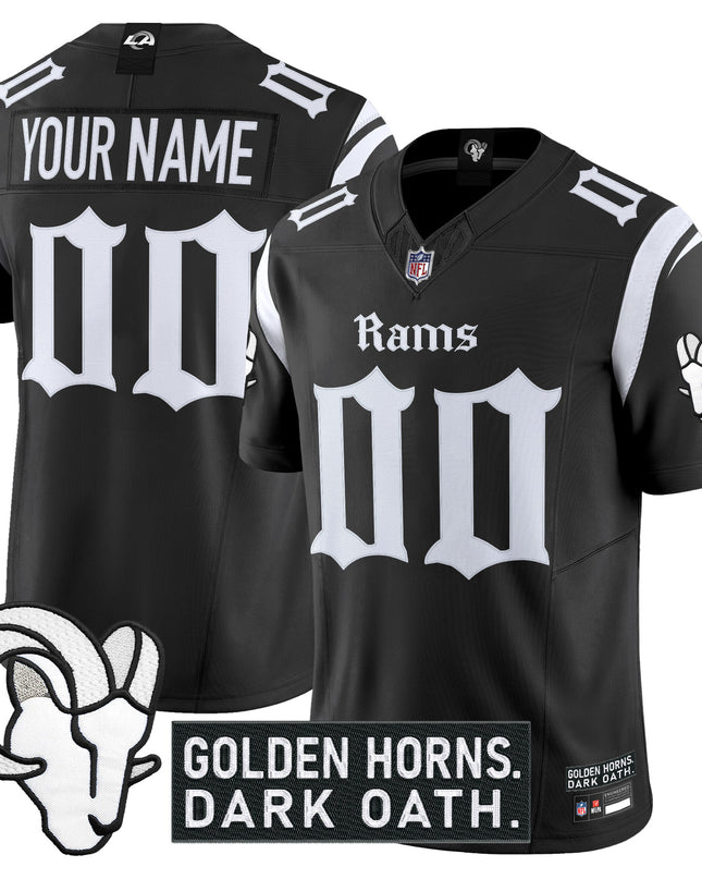 Los Angeles Rams 'Gothic Horns Reforged Edition' Vapor Limited Custom Jersey - All Stitched