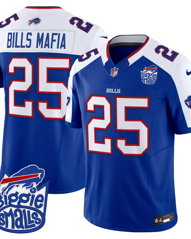Men's Biggie Smalls × Buffalo Bills Vapor Limited Jersey - All stitched